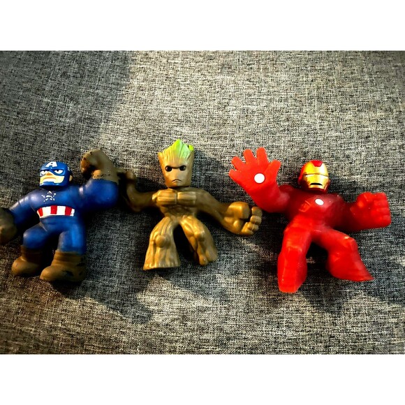 Heroes of Goo Jit Zu Lot Of 3 Marvel Figures Captain America Grut Iron Man - Picture 4 of 5